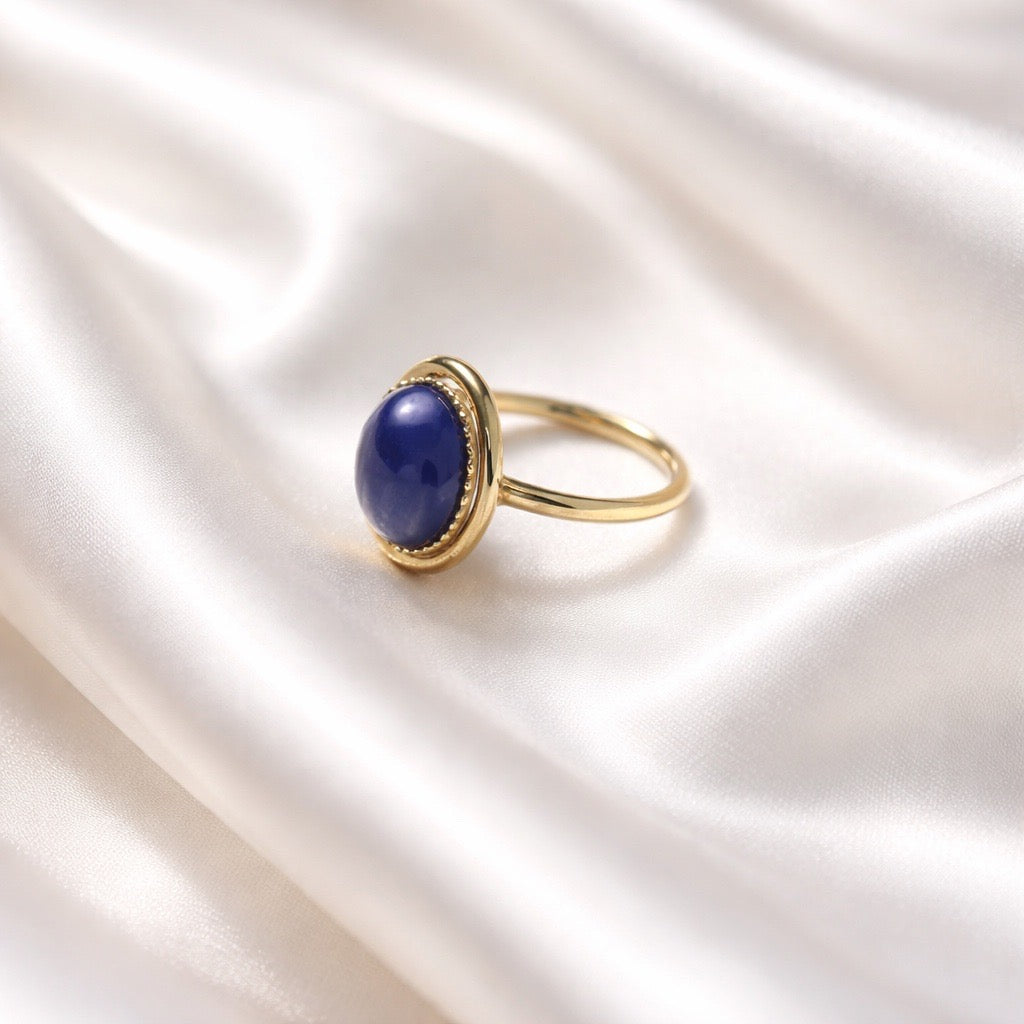Rings Stainless Steel Hindu Lapis Lazuli