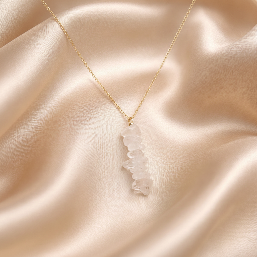 Necklace Vertical Chopped Natural Stones