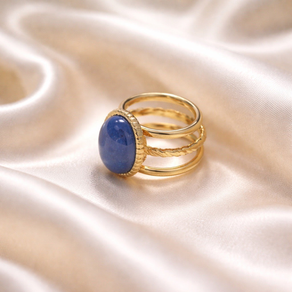 Rings Stainless Steel Hindu Lapis Lazuli