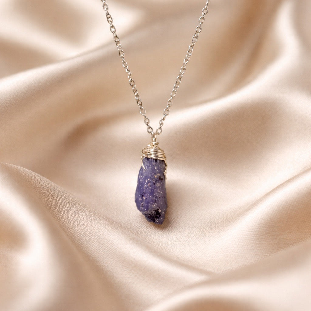 Necklace Classic Cage Natural Stones (Silver)