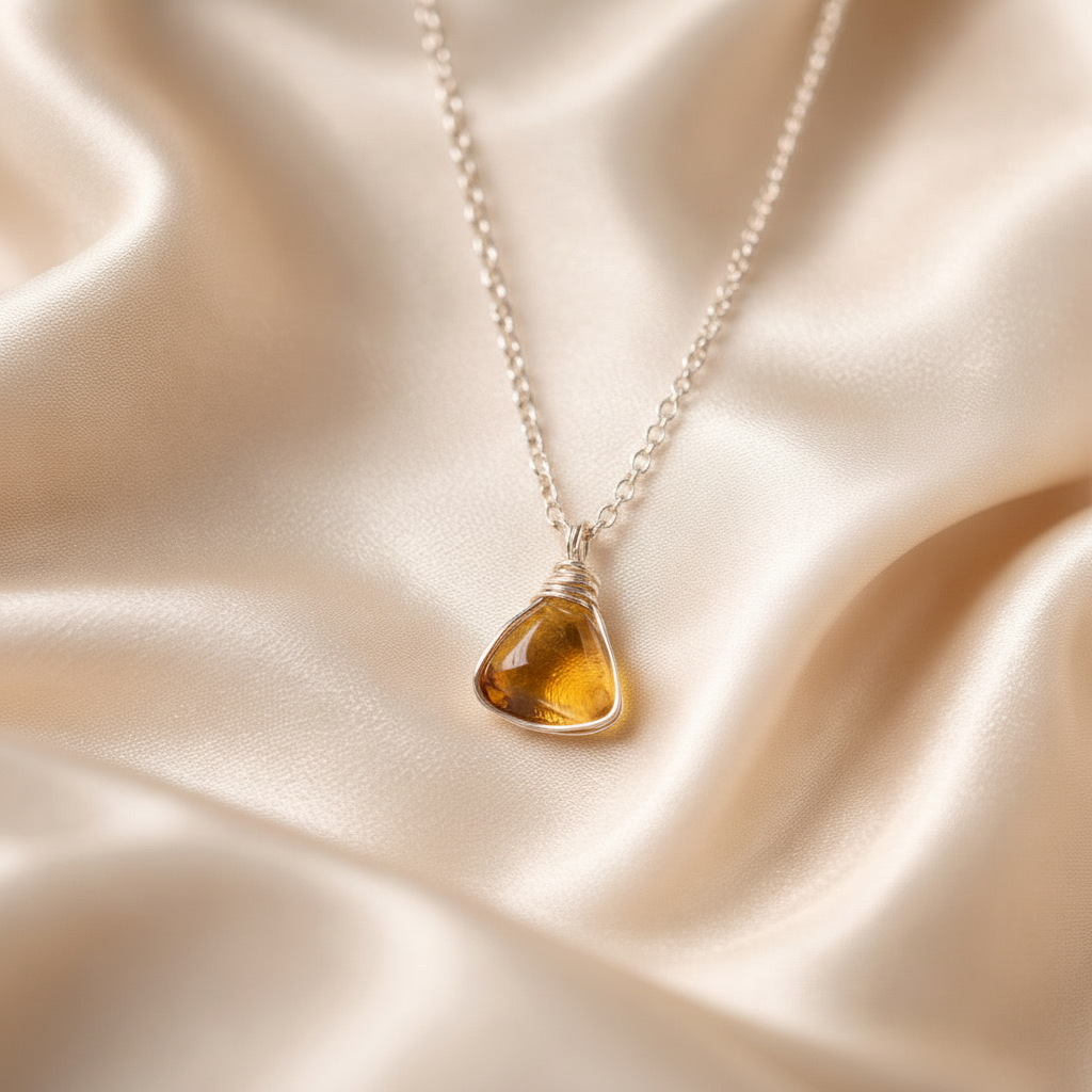 Necklace Classic Cage Natural Stones (Silver)