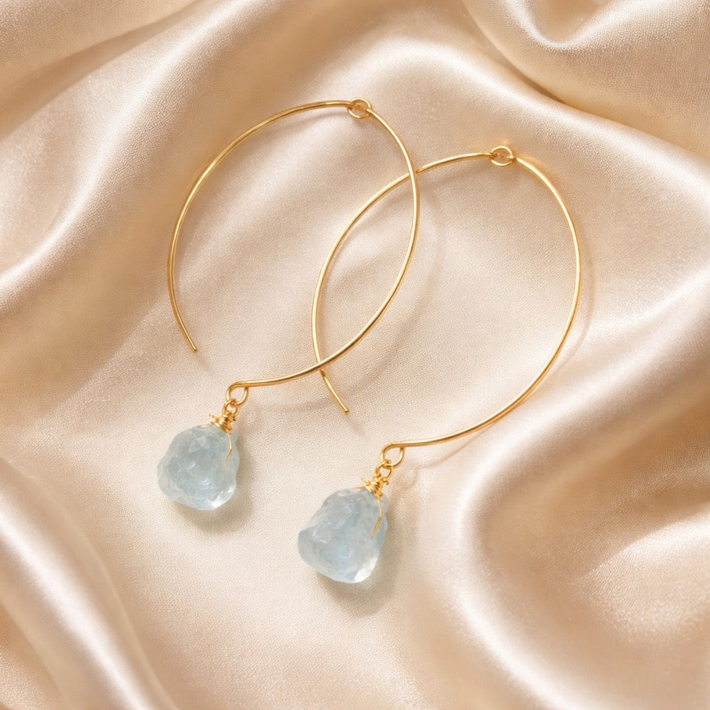 Earrings Hoops with Individual Stone