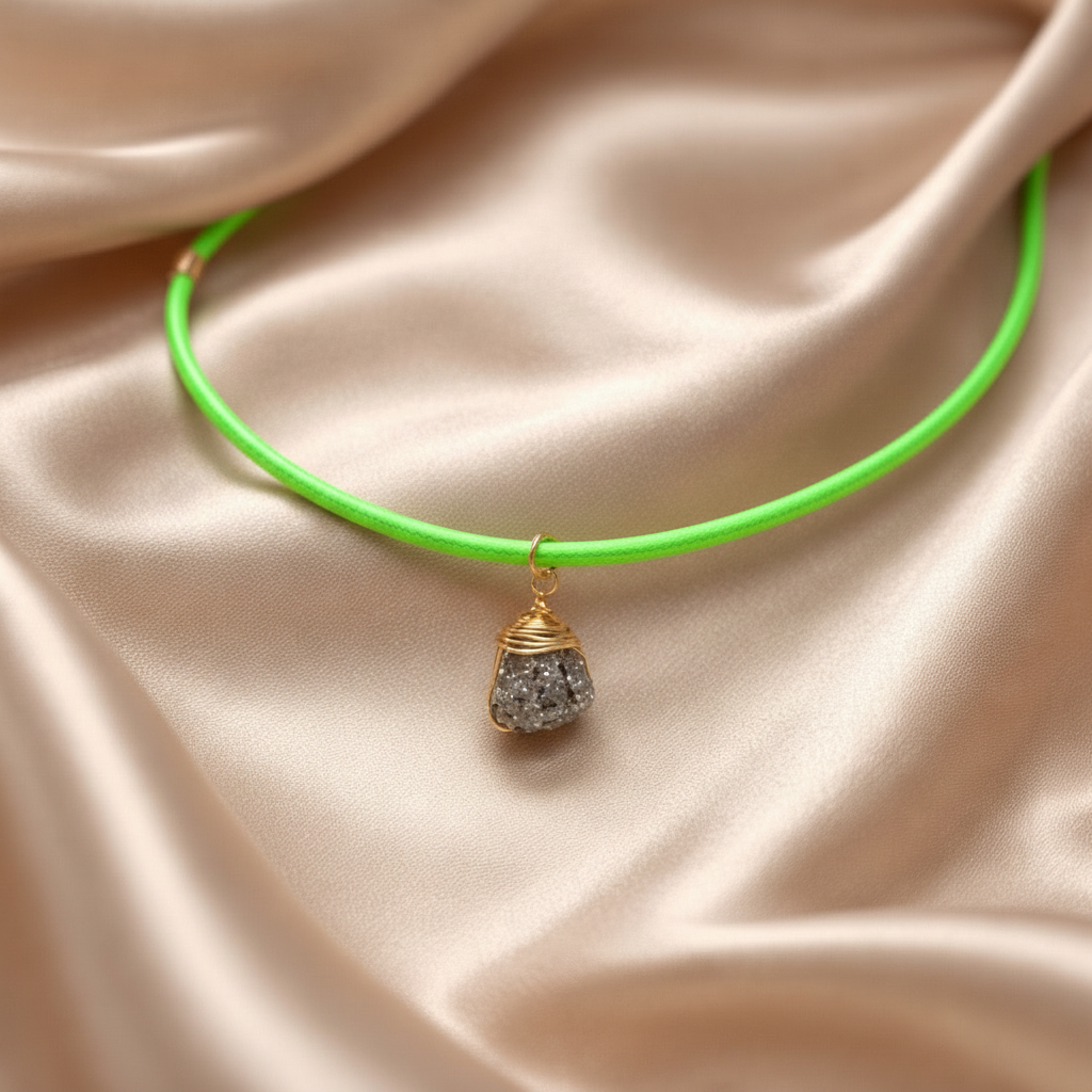 Necklace Magnetic with Semiprecious Raw Stone