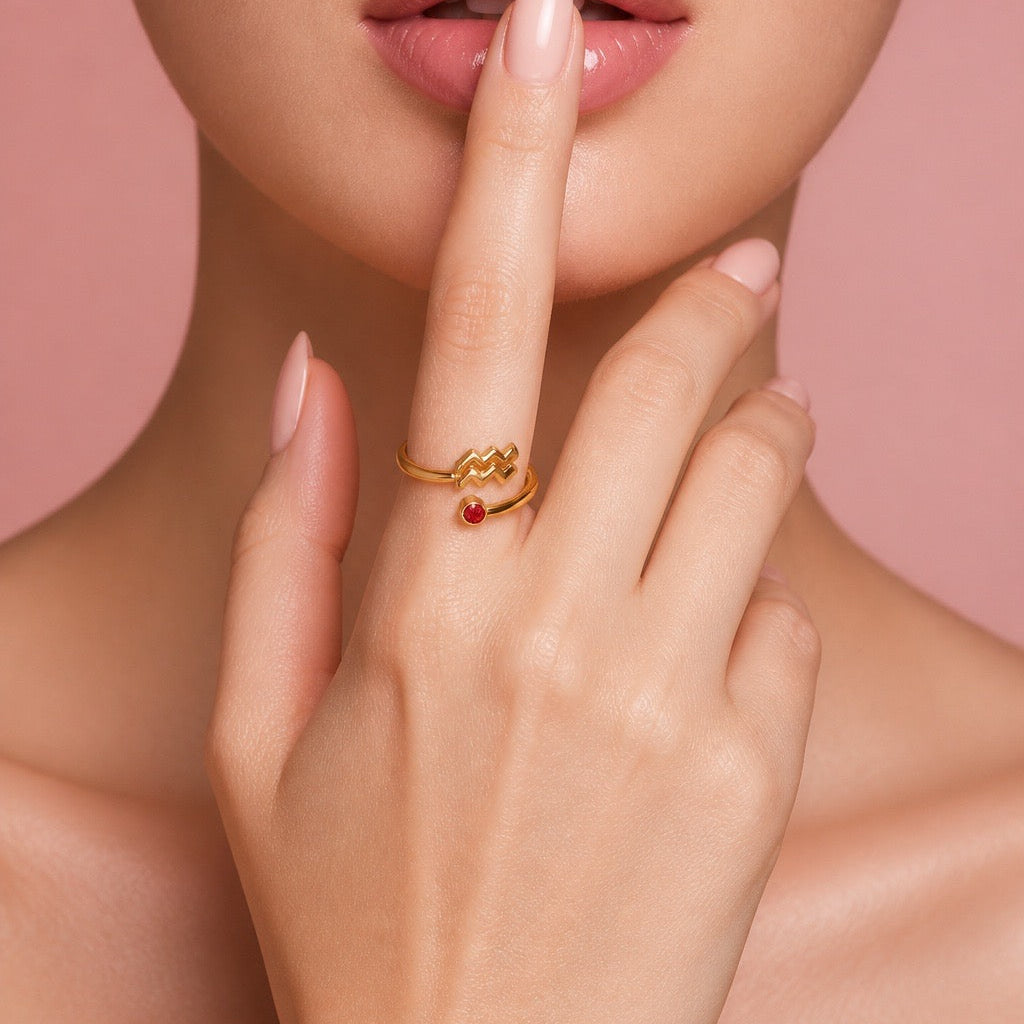Ring Zodiac With Birthstone