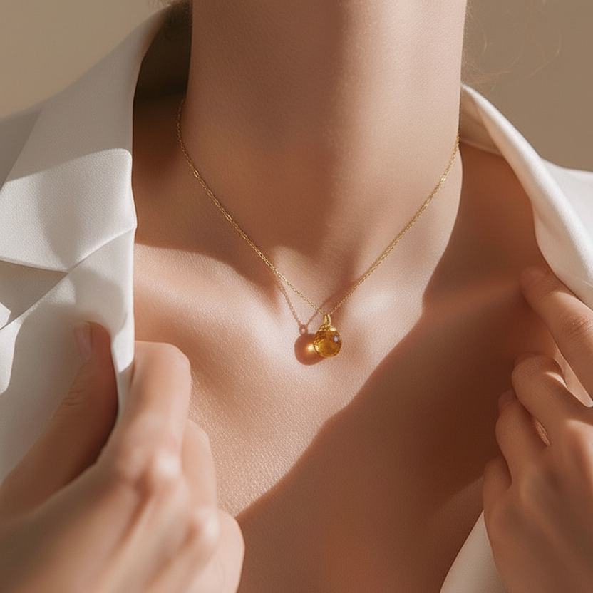 Necklace One Bead Semi-Precious Stone