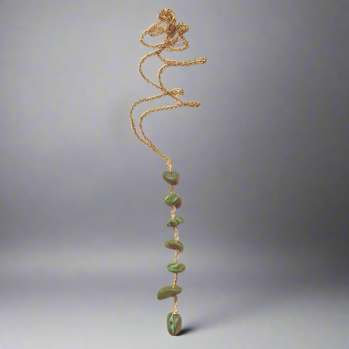 Necklace Vertical Chopped Natural Stones