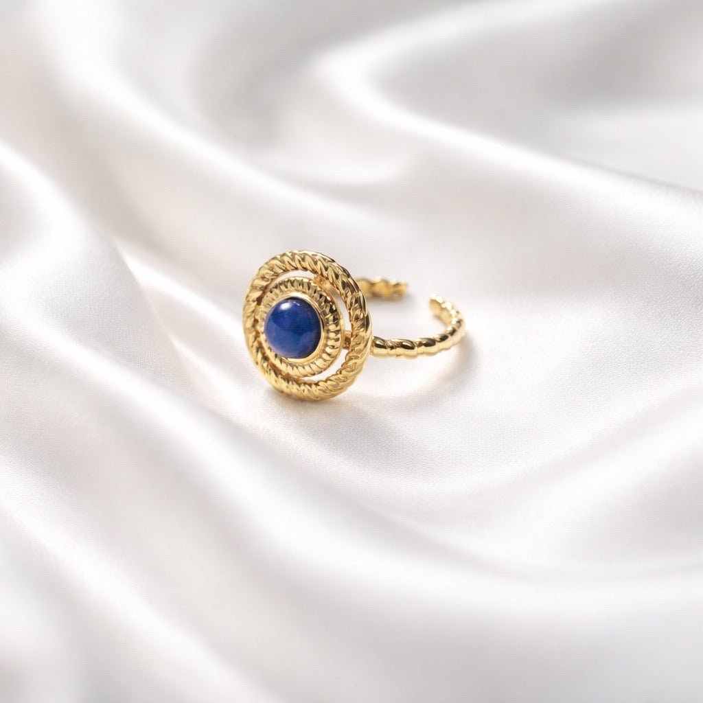 Rings Stainless Steel Hindu Lapis Lazuli