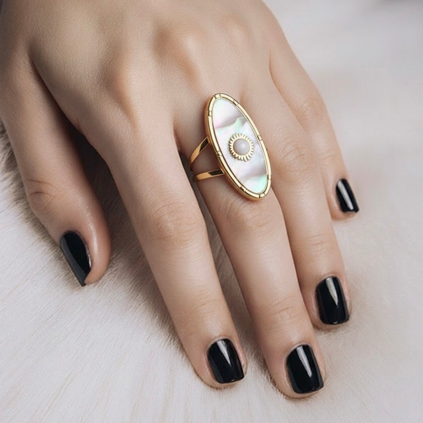 Rings Stainless Steel Hindu Selenite