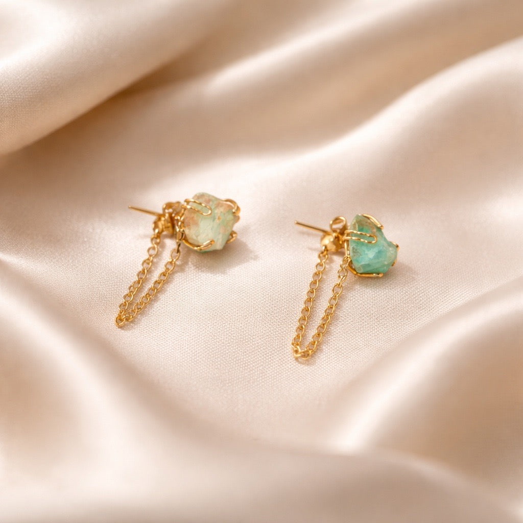 Earrings Spider Stud with Chain Stones