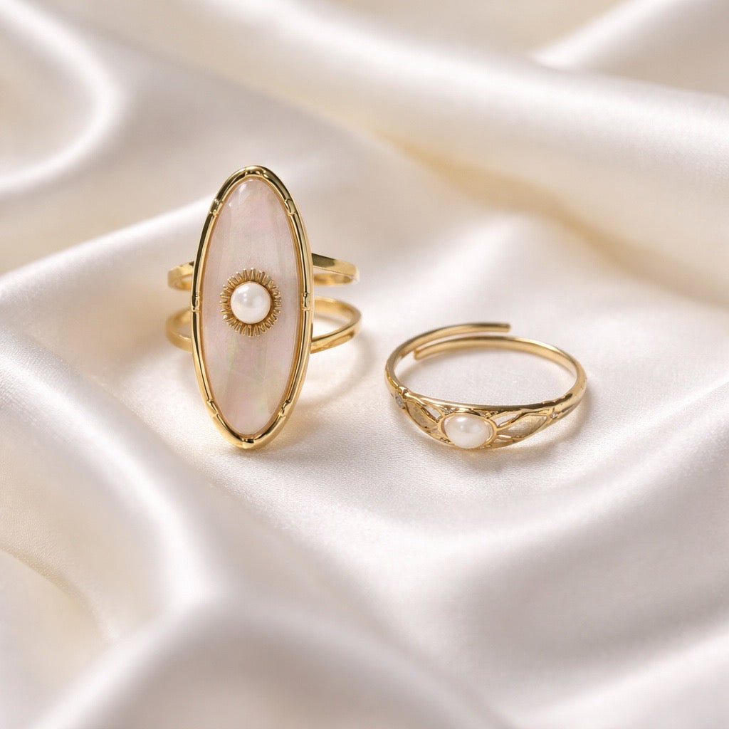 Rings Stainless Steel Hindu Selenite