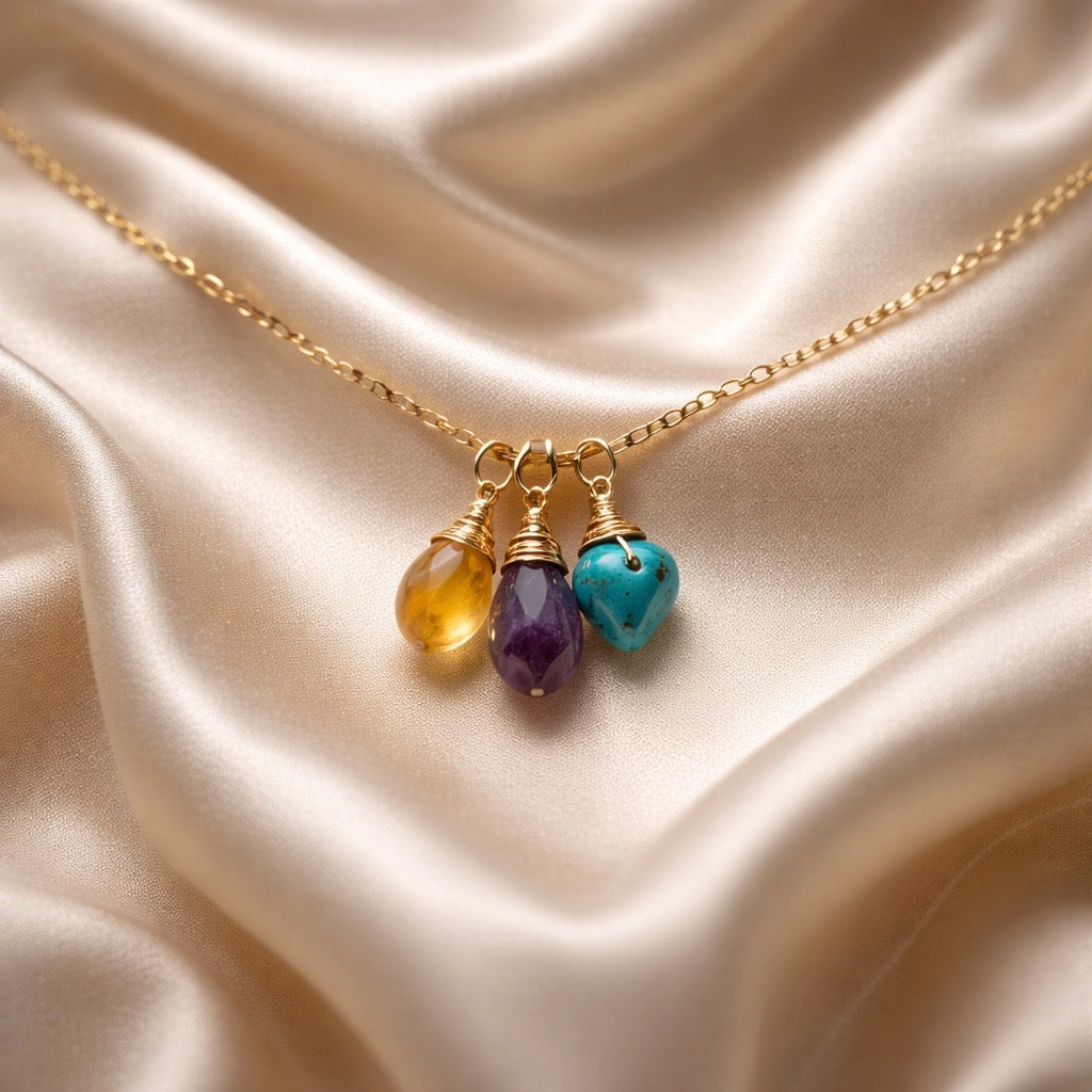 Necklace 3 Stones Zodiac Signs