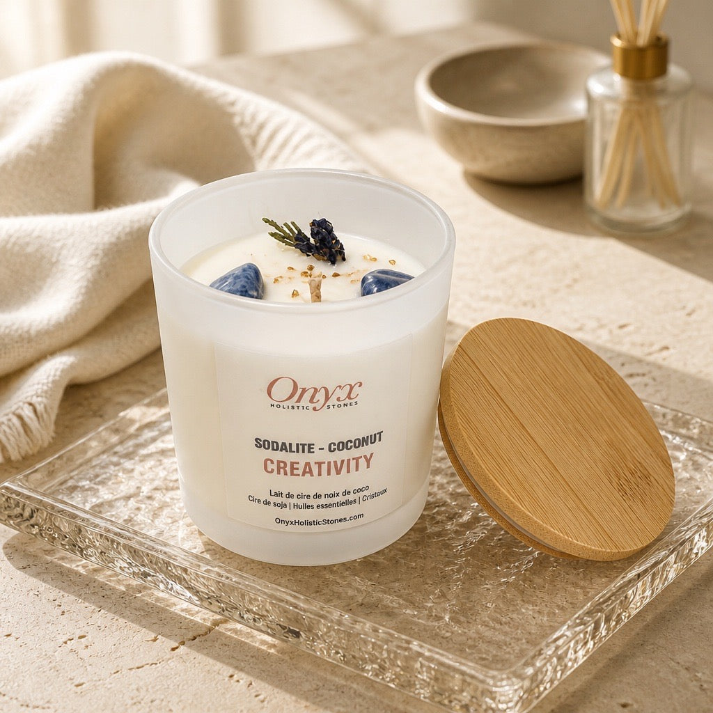 Crystal-Infused Soy wax Candles 100% Hand Made