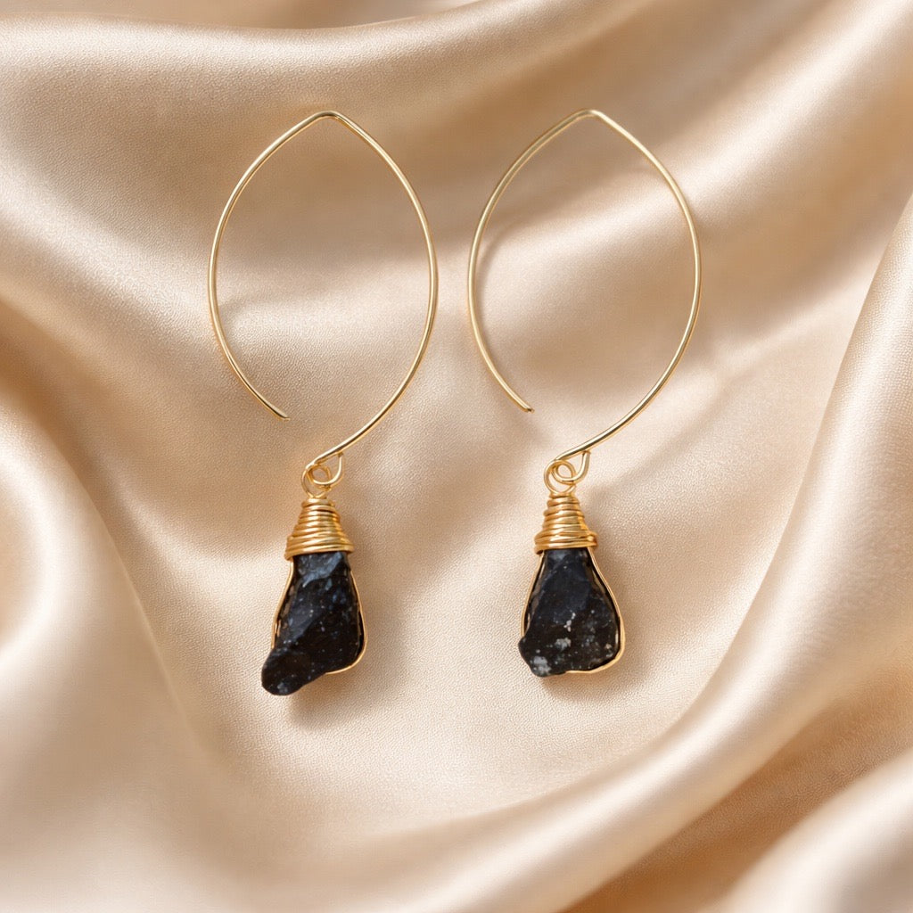 Earrings Hoops with Individual Stone