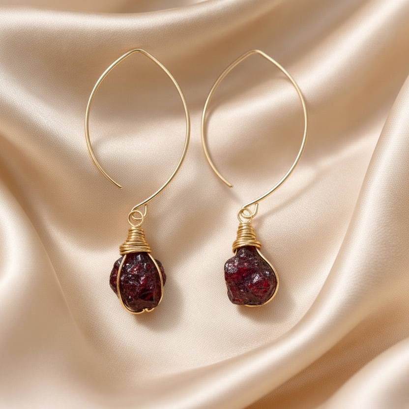 Earrings Hoops with Individual Stone