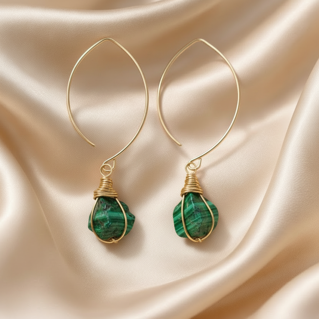 Earrings Hoops with Individual Stone