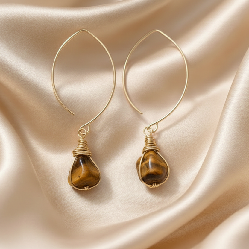 Earrings Hoops with Individual Stone