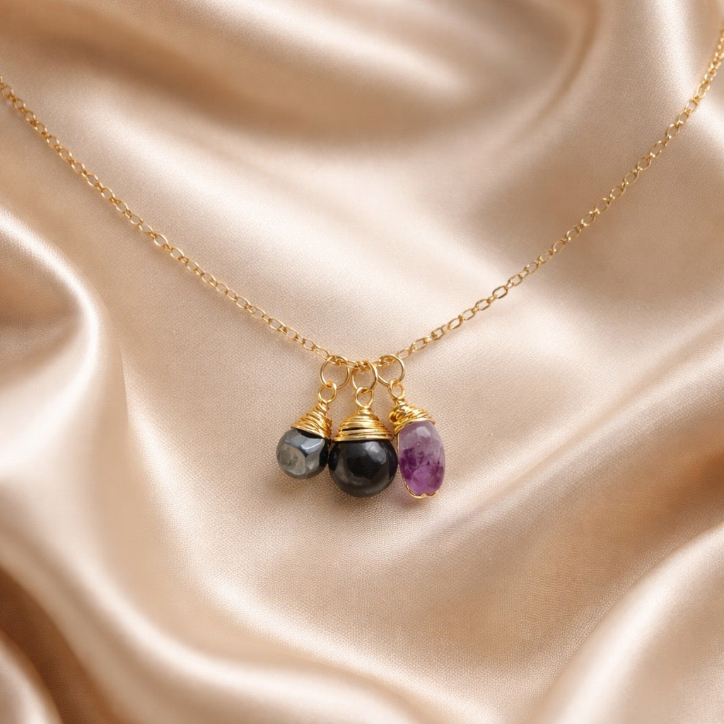 Necklace 3 Stones Zodiac Signs