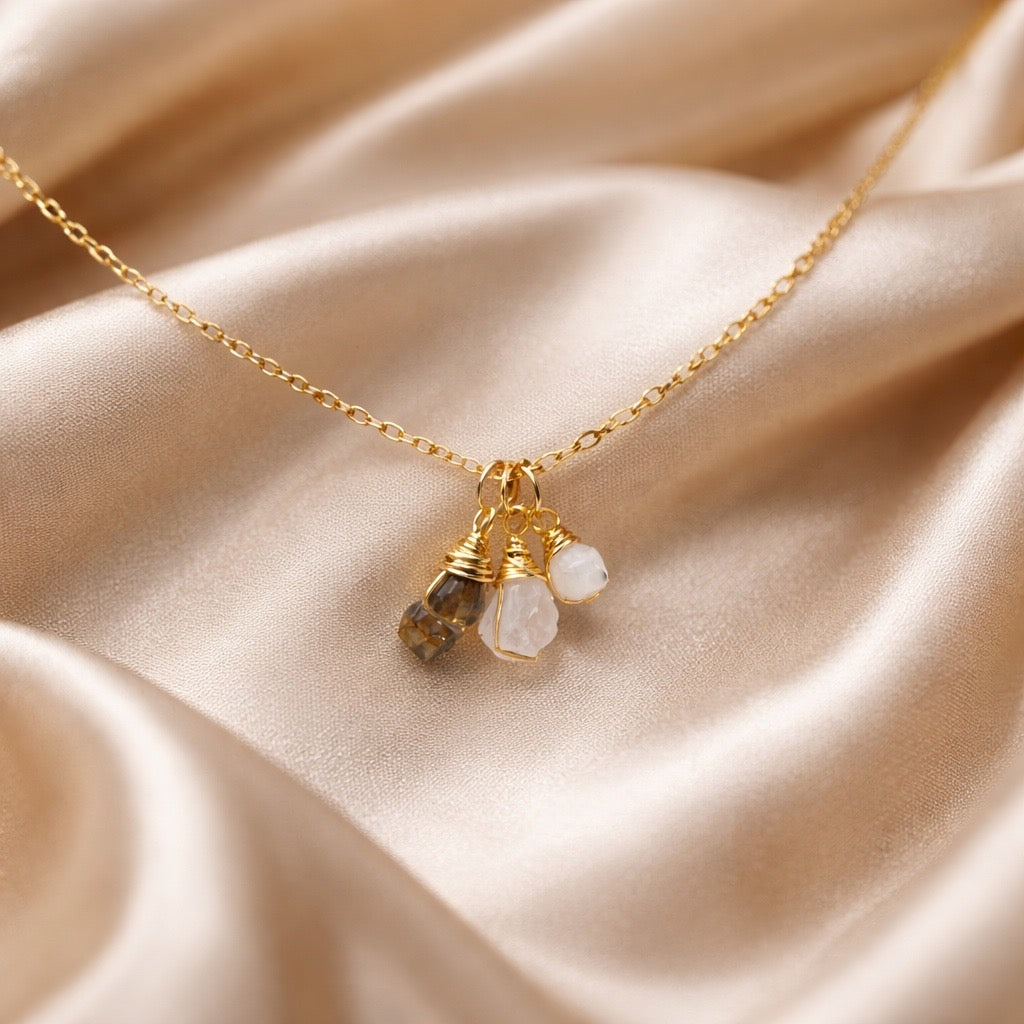 Necklace 3 Stones Zodiac Signs