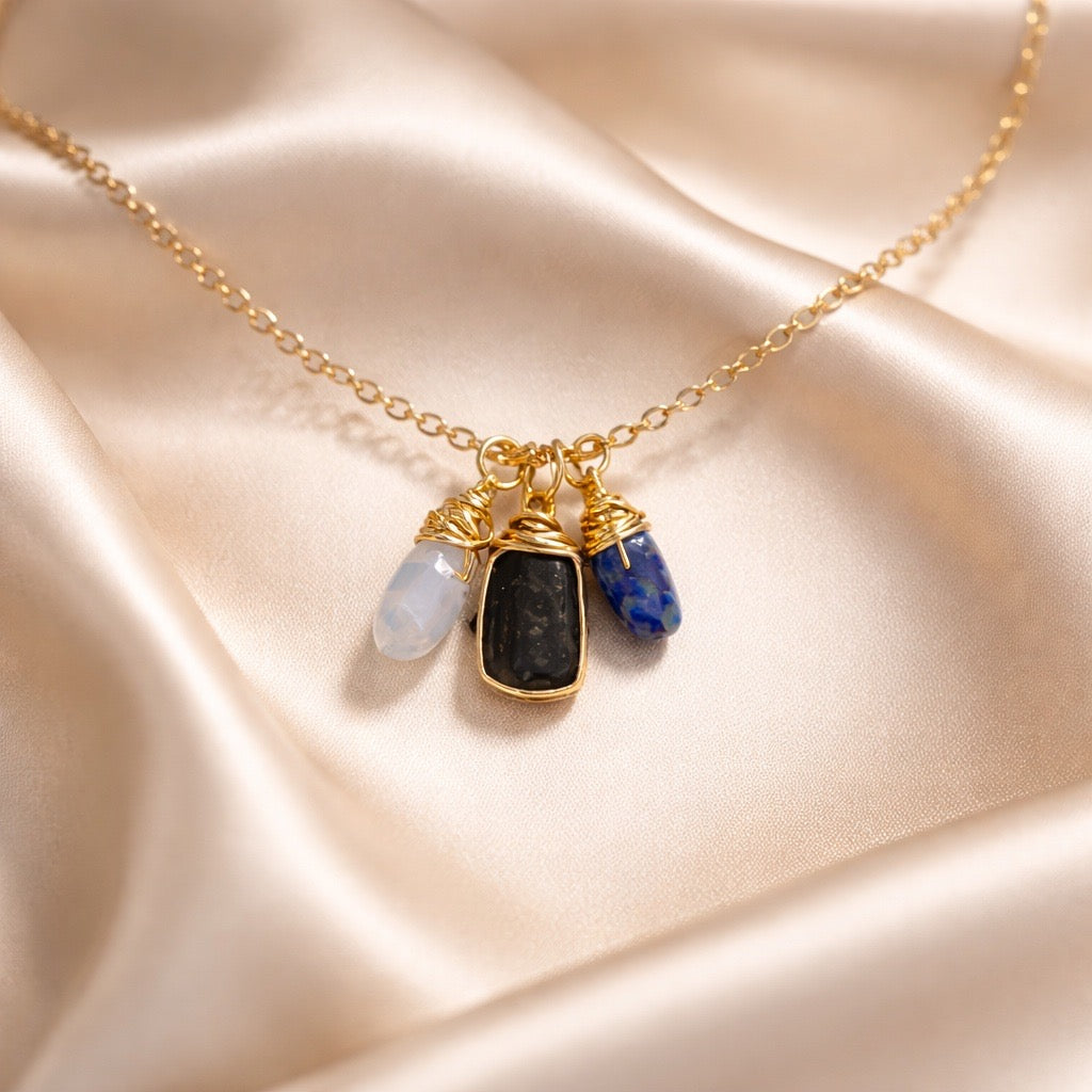 Necklace 3 Stones Zodiac Signs