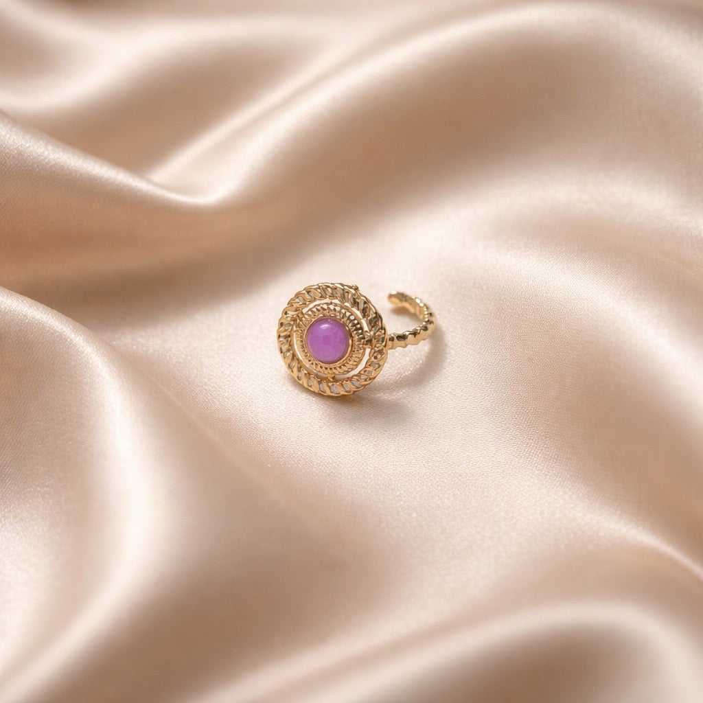 Rings Stainless Steel Hindu Amethyst