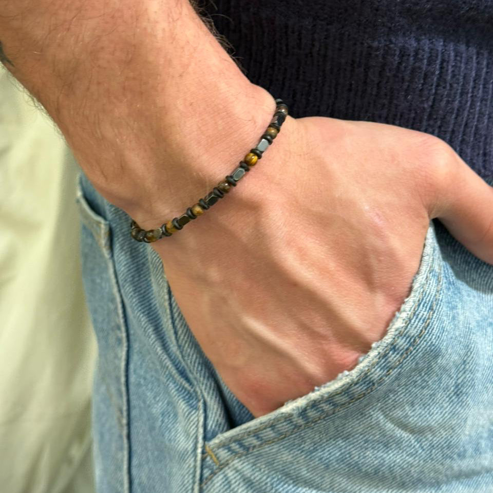 Bracelet Man Hematite Beads 5mm Chambala