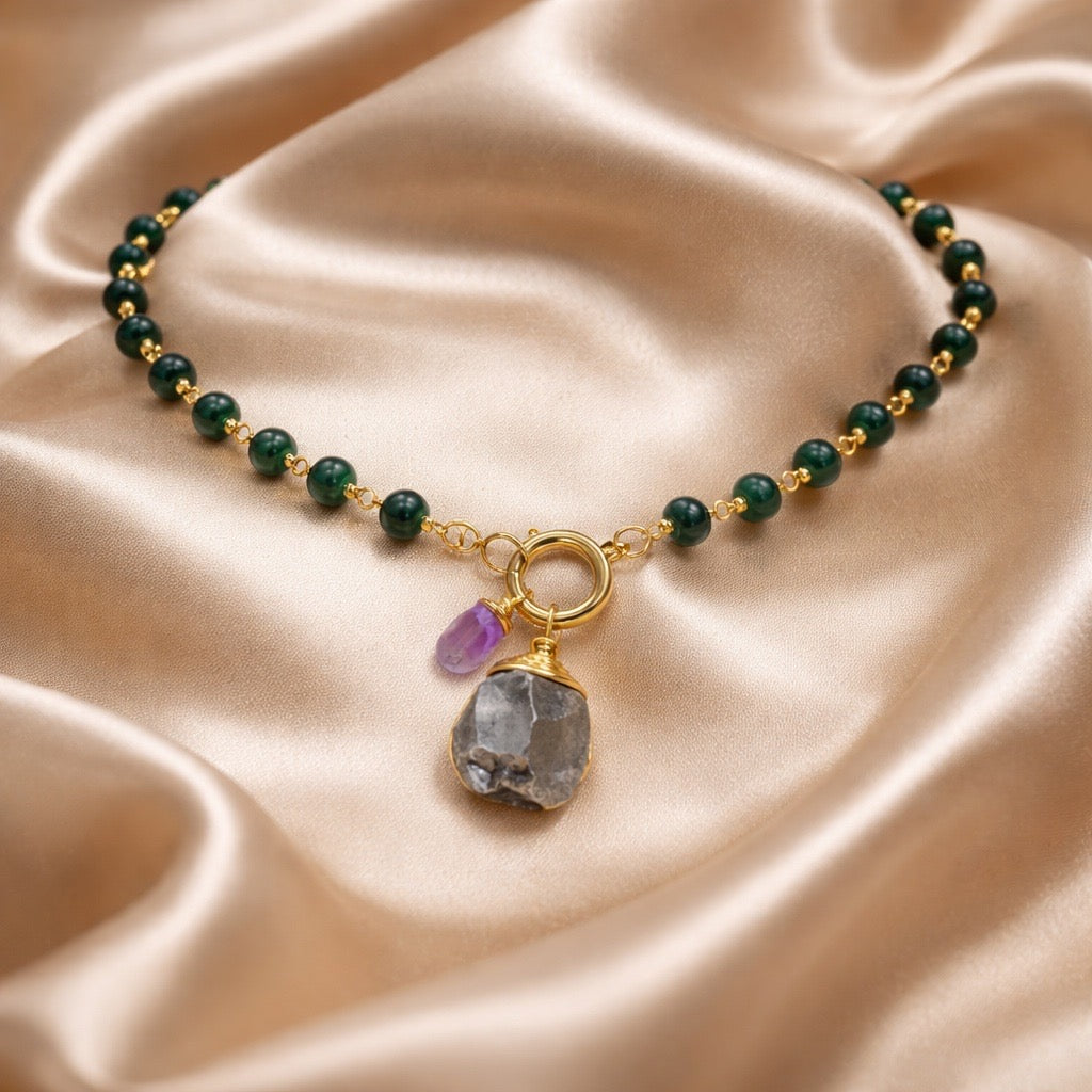 Necklace 10mm Beads with Pearl/Stone