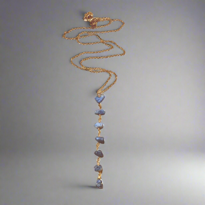 Necklace Vertical Chopped Natural Stones