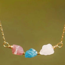 Load image into Gallery viewer, Necklace 3 Stone Raw Horizontal
