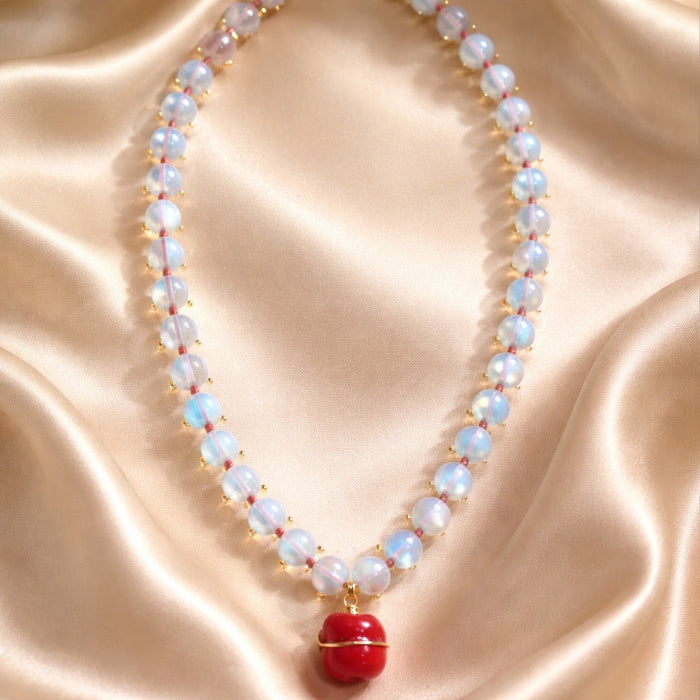 Necklace Threaded Beads with Stone