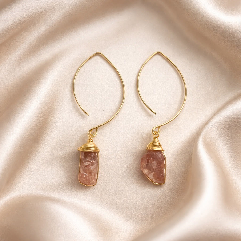 Earrings Hoops with Individual Stone