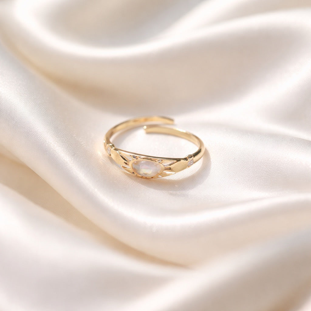 Rings Stainless Steel Hindu Selenite