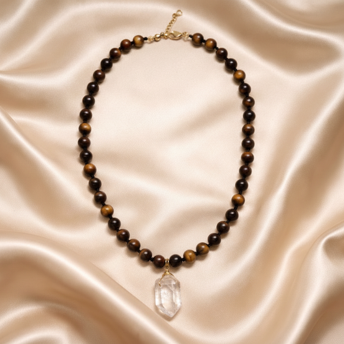 Necklace Threaded Beads with Stone