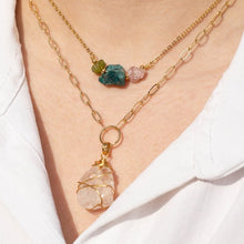 Load image into Gallery viewer, Necklace 3 Stone Raw Horizontal
