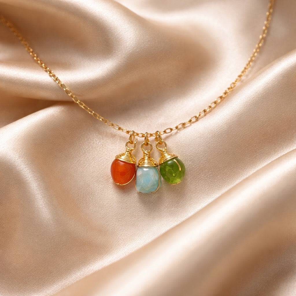 Necklace 3 Stones Zodiac Signs
