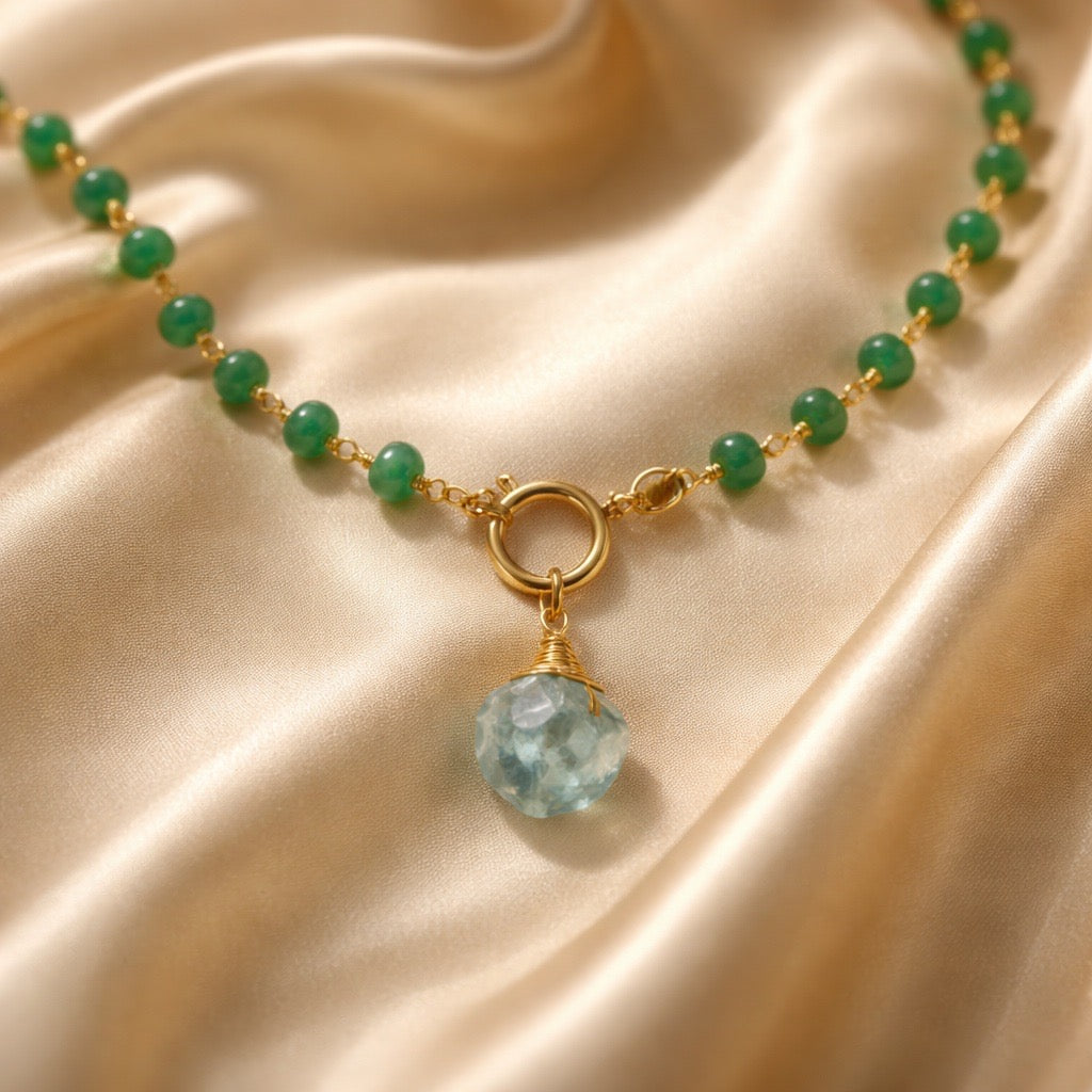 Necklace 10mm Beads with Pearl/Stone