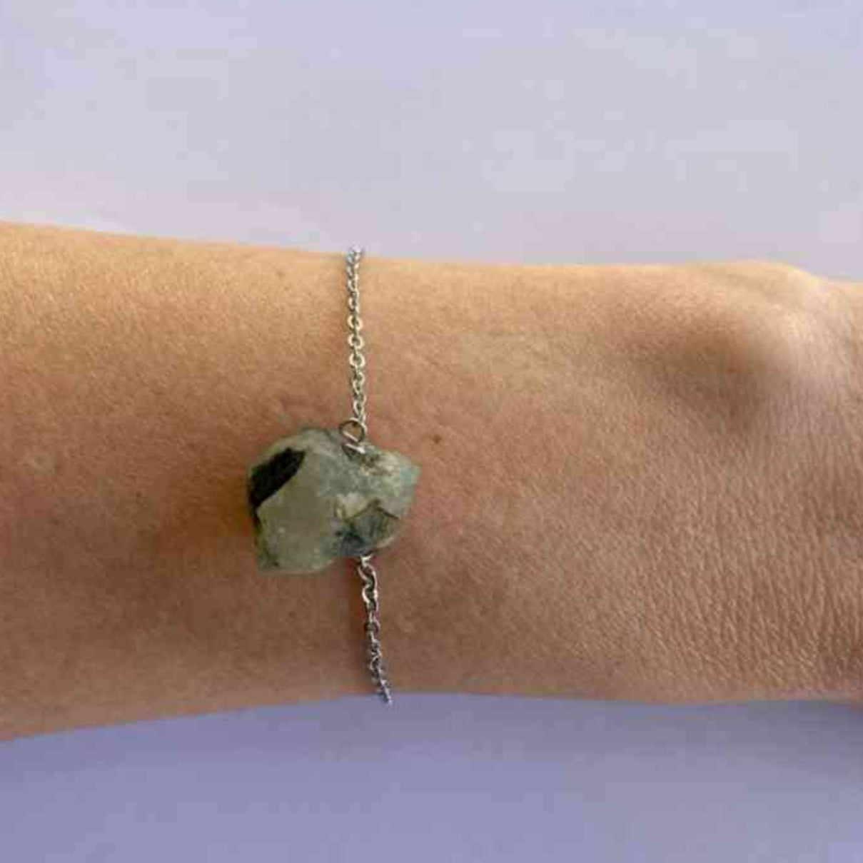 Bracelet Raw Natural Stones (Silver)