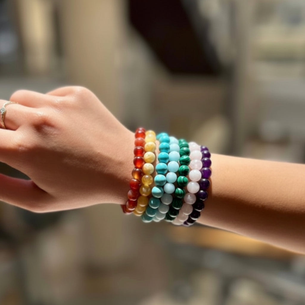 Bracelet Elastic Colorful Beads 8mm