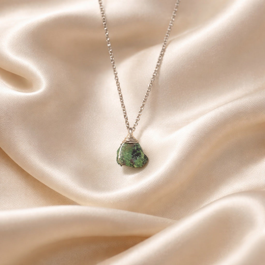 Necklace Classic Cage Natural Stones (Silver)