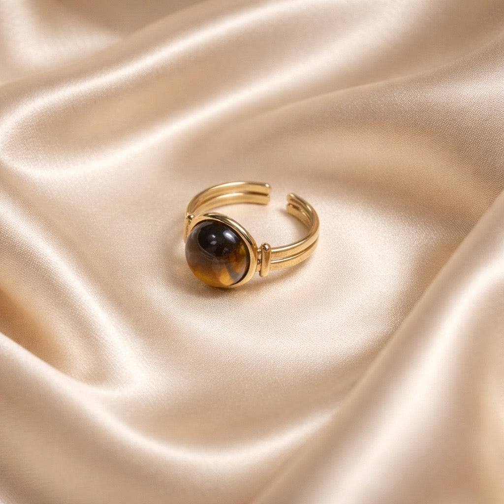 Rings Stainless Steel Hindu Tiger Eye