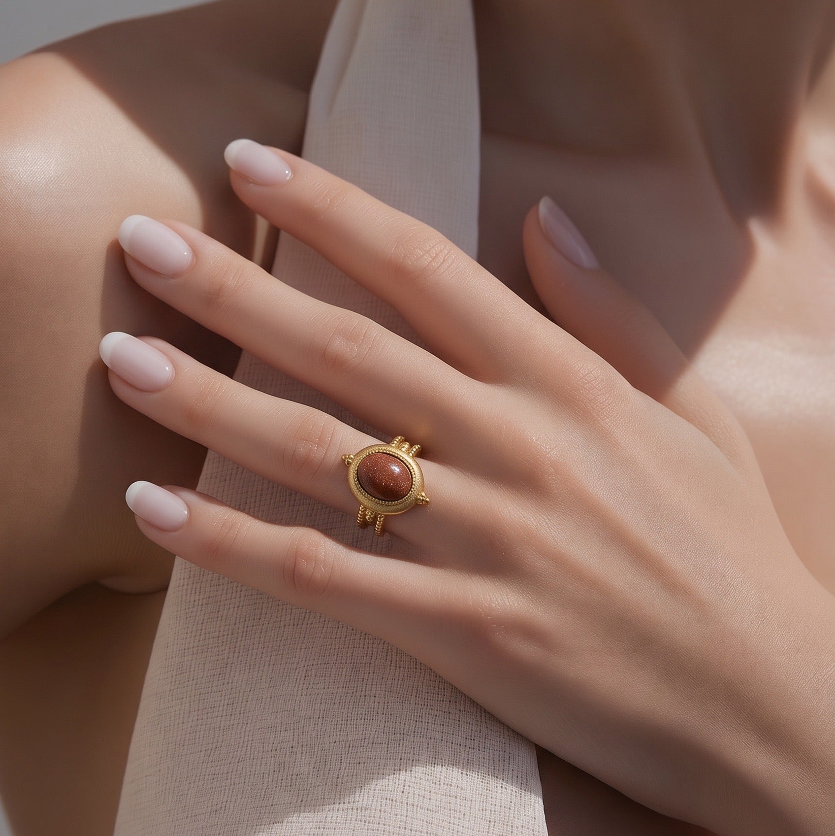 Rings Stainless Steel Hindu Golden Rain