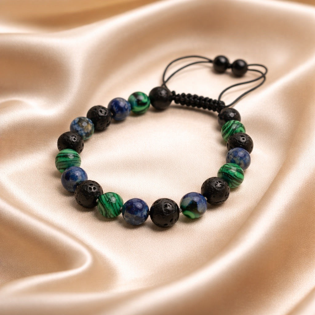 Bracelet Man Malachite/Lapis Lazuli/Lava Stone 8mm