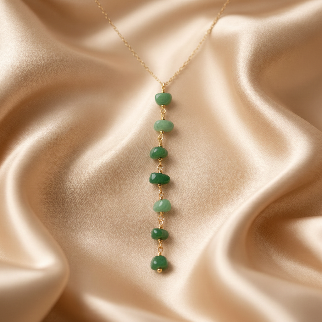 Necklace Vertical Chopped Natural Stones