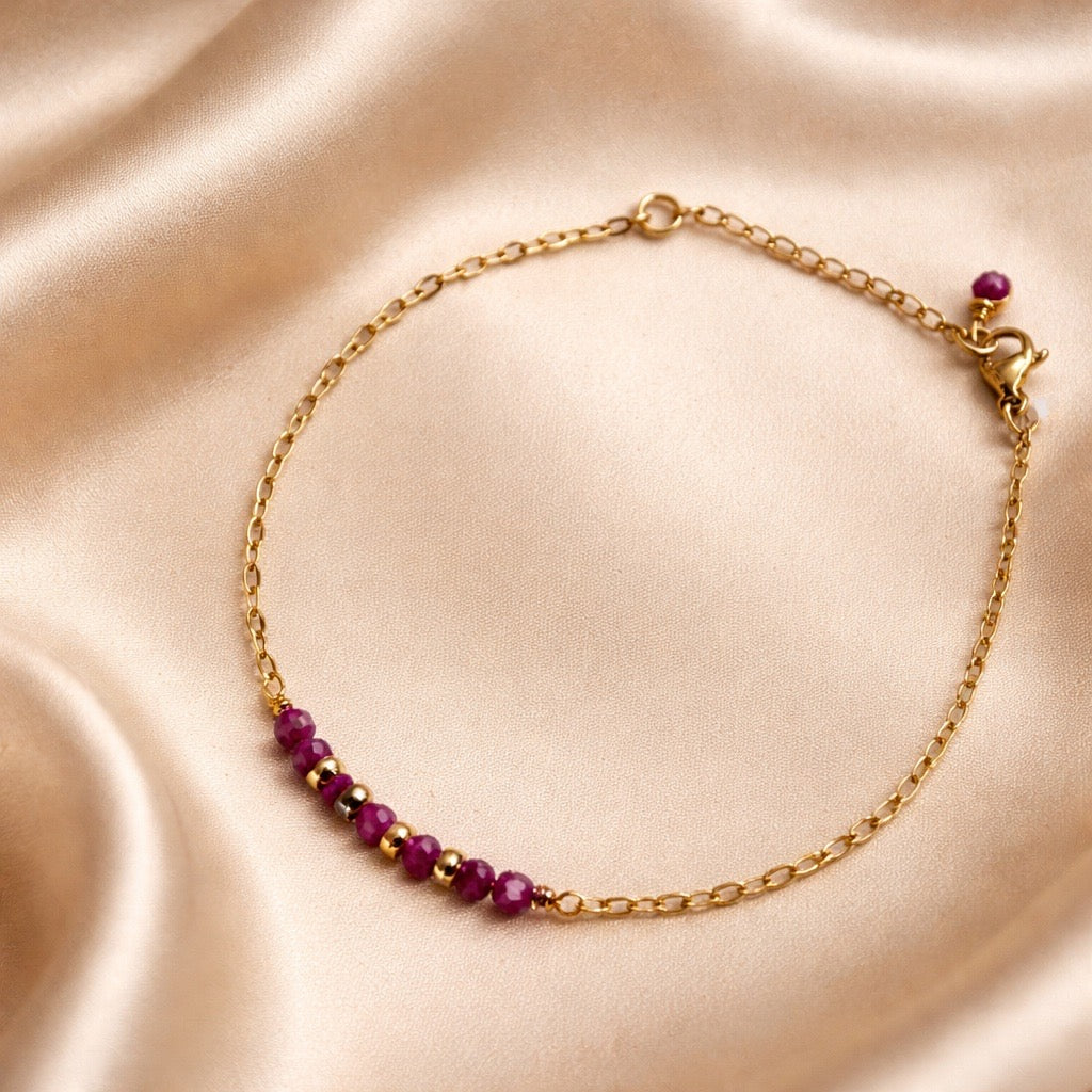 Bracelet Mini Beads in the Middle Natural Stones