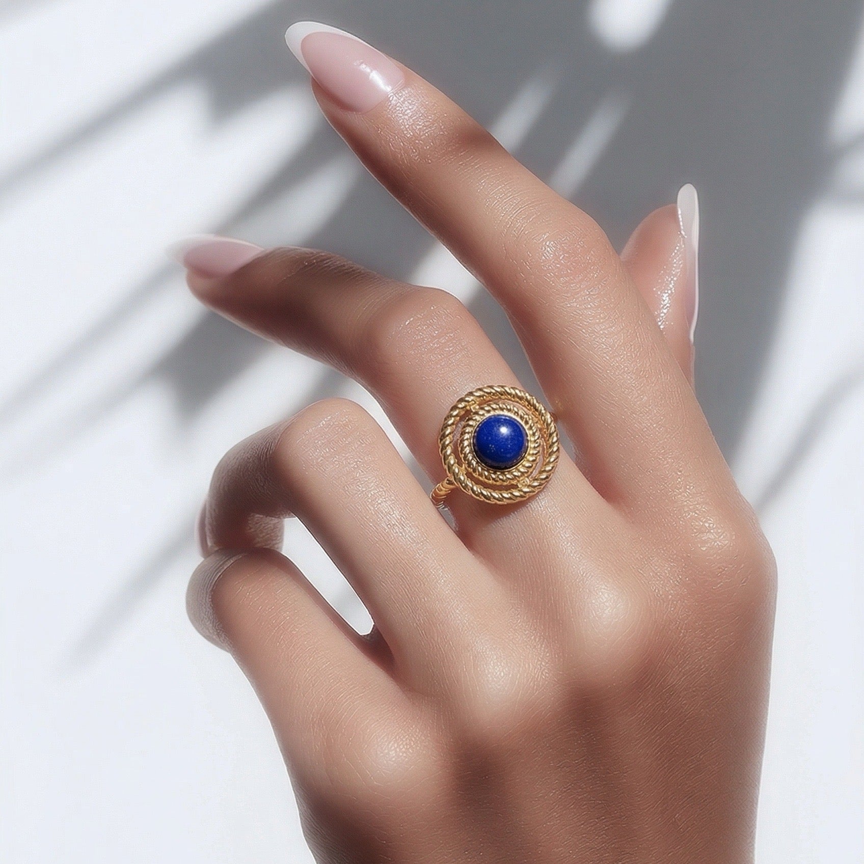 Rings Stainless Steel Hindu Lapis Lazuli