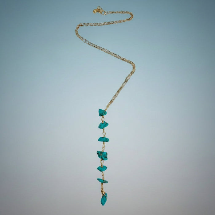 Necklace Vertical Chopped Natural Stones