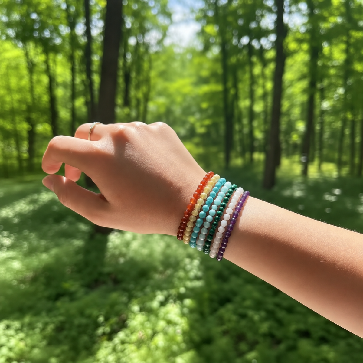 Bracelet Elastic Colorful Beads 6mm