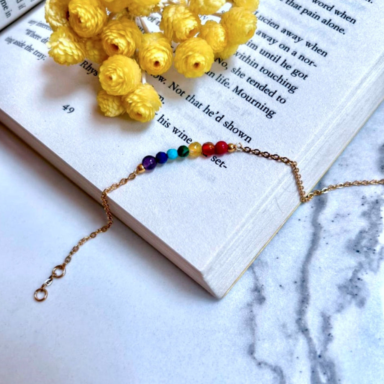 Bracelet Mini Beads in the Middle Natural Stones