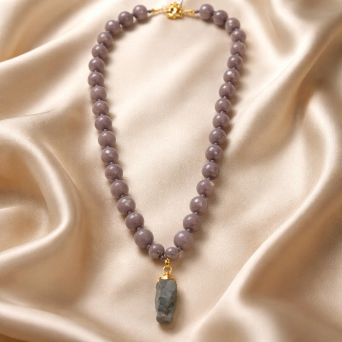 Necklace Threaded Beads with Stone