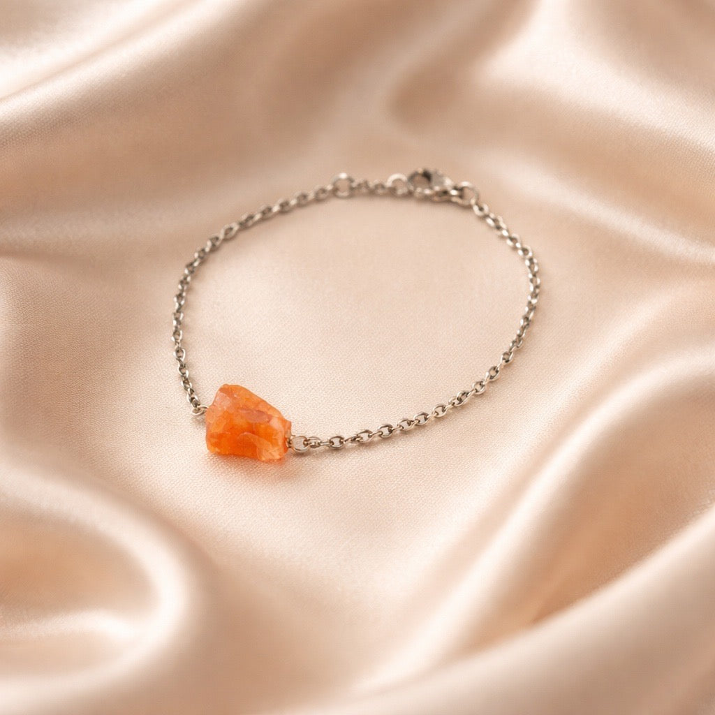 Bracelet Raw Natural Stones (Silver)