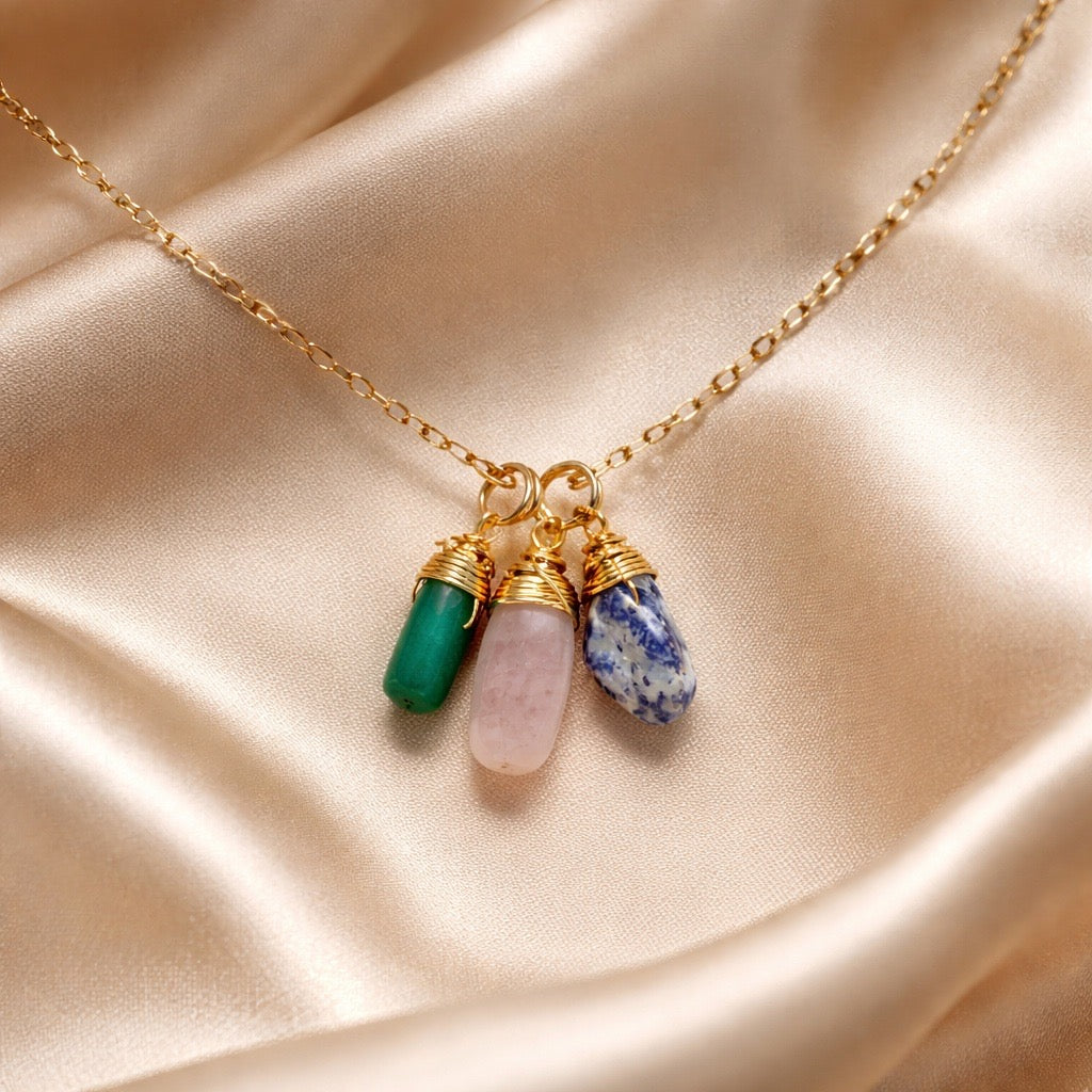 Necklace 3 Stones Zodiac Signs